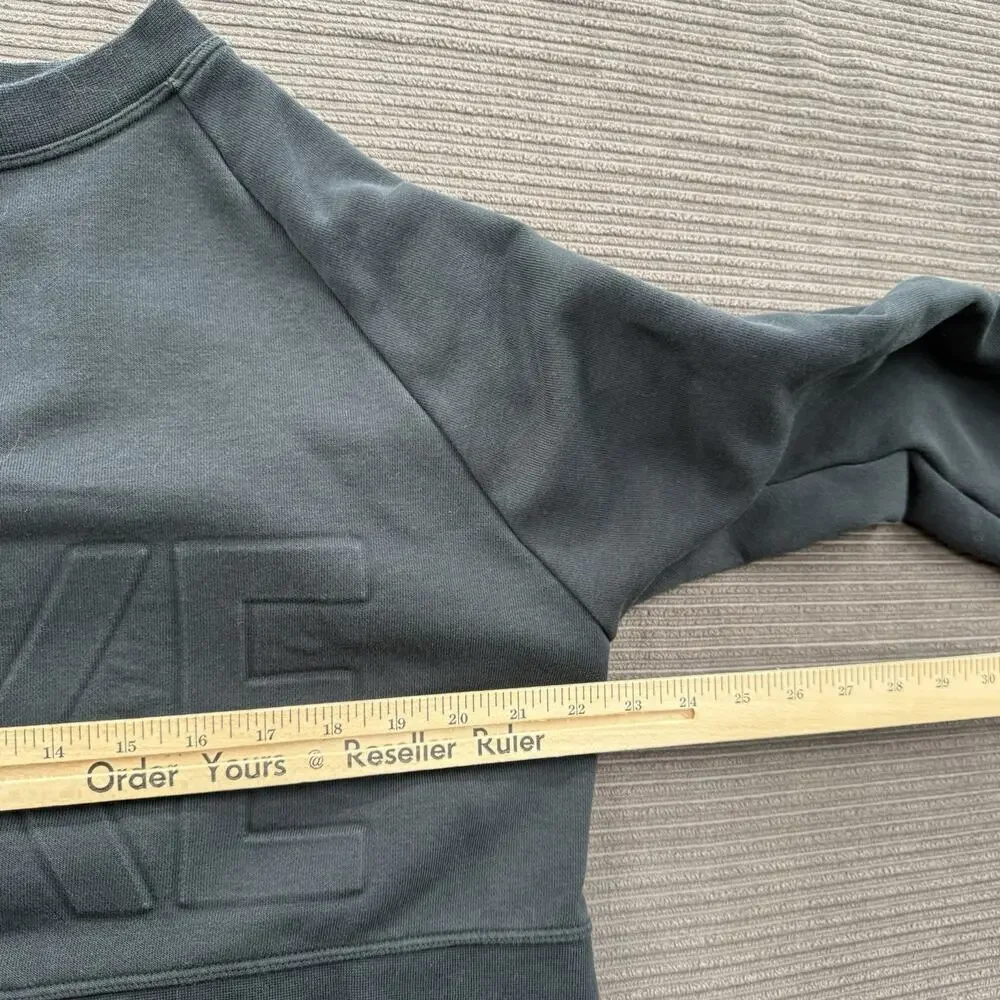 Nike Cropped Pullover Women Small Black‎ Cotton Nike Logo Graphic Gym Workout.